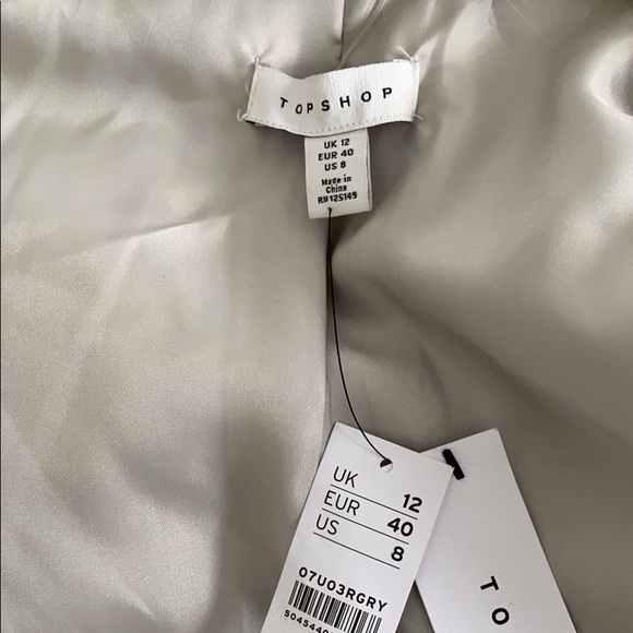 TOPSHOP GREY TIPPED FAUX FUR COAT NWT - Picture 10 of 12
